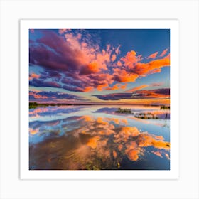 Sunset Reflected In Water 3 Art Print