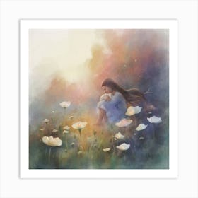 Girl In A Field Art Print