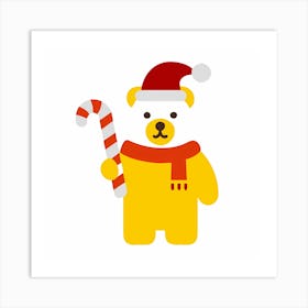 Santa Bear Art Print