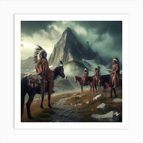 Native American Indians At The Base Of The Rockies 4 Art Print