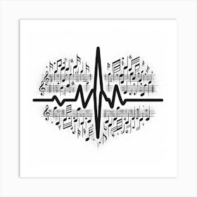 Heartbeat With Music Notes Art Print