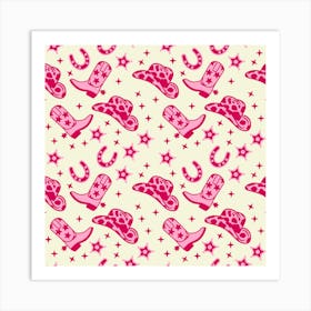 Pink Cowboy Hats 1 Art Print