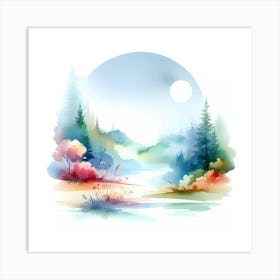 Watercolor Landscape 18 Art Print