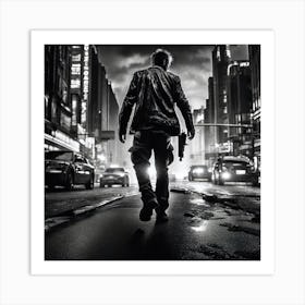 Man Walking Down The Street Art Print