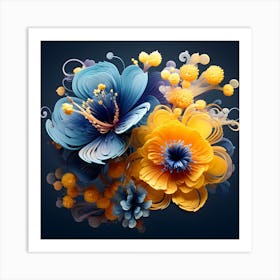 3d Flower Art Art Print