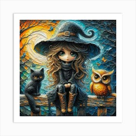 Whimsical Gothic Girl Art Print