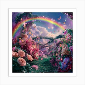 Rainbow In The Garden 3 Art Print