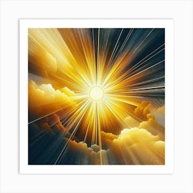 Sun Shining Through Clouds Art Print