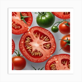 Tomatoes On A White Background 2 Art Print