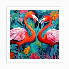 Flamingo Love Art Print