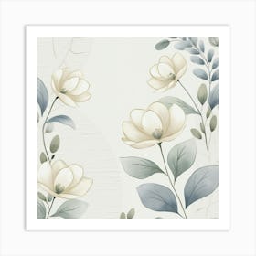 Leonardo Phoenix A Serene Illustration Of Japandiinspired Flor 3 Art Print