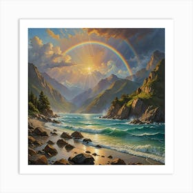 Rainbow Over The Ocean Art Print