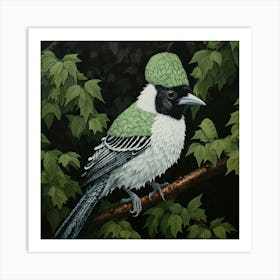 Ohara Koson Inspired Bird Painting Cardinal 2 Square Art Print