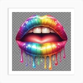 Rainbow Lips 2 Art Print