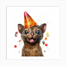 Birthday Cat 4 Art Print