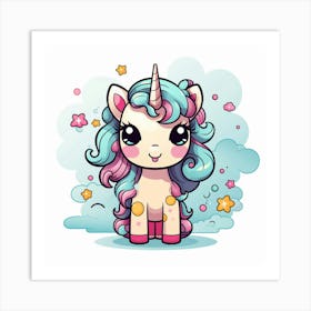 Unicorn With Rainbow Mane 44 Art Print