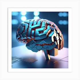 3d Rendering Of A Brain 14 Art Print