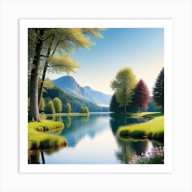 Lake In The Mountains 10 Art Print