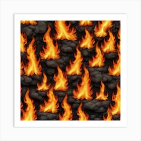 Realistic Fire Flat Surface For Background Use (71) Art Print