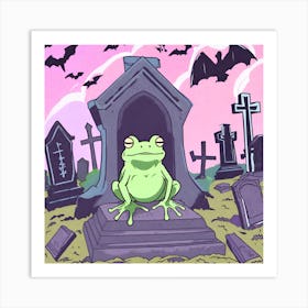 Frog In Graveyard Art Print