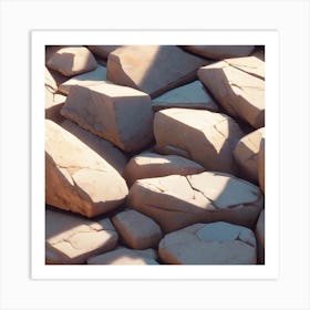 Rocks On The Beach 2 Art Print