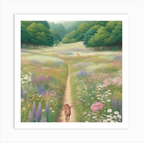 Baby deer in a meadow Art Print