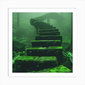 Stairway In The Forest Art Print