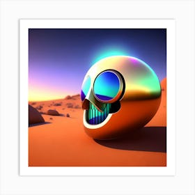 Skull In The Desert Art Print