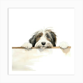 Dog On A Sign Art Print