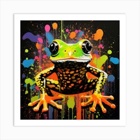 Colorful Frog Splatter 4 Art Print