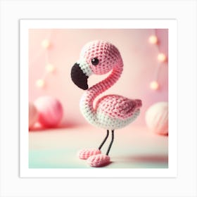 Amigurumi, Flamingo 3 Art Print