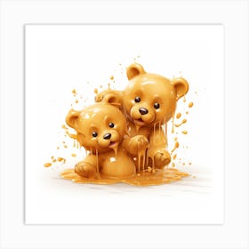 Teddy Bears In Honey Art Print