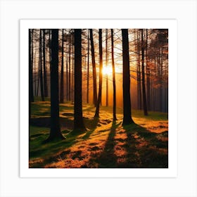 Sunset In The Forest 15 Art Print