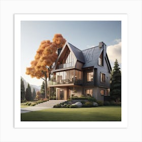 Modern House In The Countryside Art Print