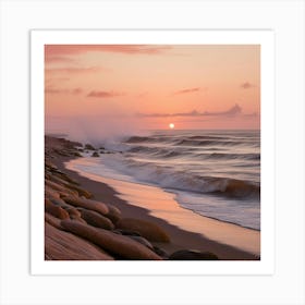 Sunset At The Beach Art Print