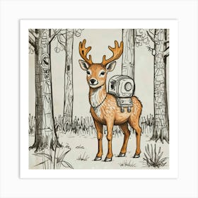 Deer In The Woods 81 Art Print