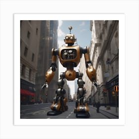 Robot In The City 98 Art Print