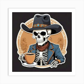 Cowboy Skeleton Art Print