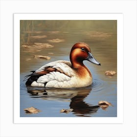 Duck In Water Art Print