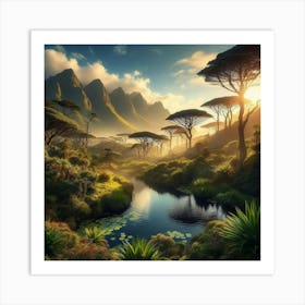 Afro-African Landscape Art Print