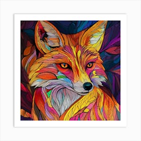 Colorful Fox 3 Art Print