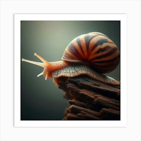 Snail Animal Nature Mollusk Snails Shell Macro Details Art Print