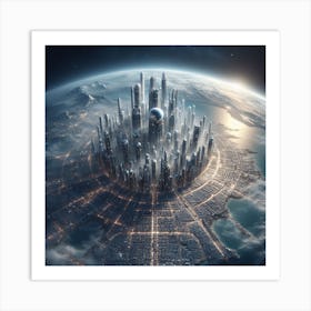 Futuristic City 156 Art Print