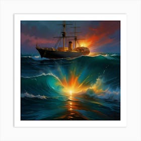 Ship In The Ocean Art Print