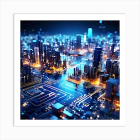 Cityscape At Night 5 Art Print