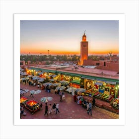 Marrakech At Dusk Art Print