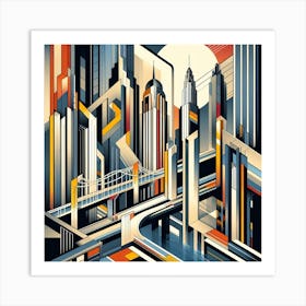 Abstract Cityscape 1 Art Print