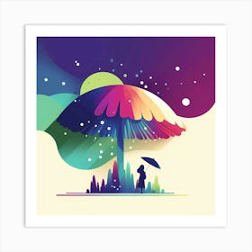 Woman Under An Umbrella Art Print