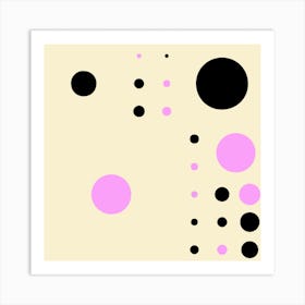 Yayay Dots Pink Square Art Print