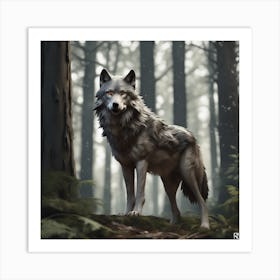 Wolf In The Woods 67 Art Print